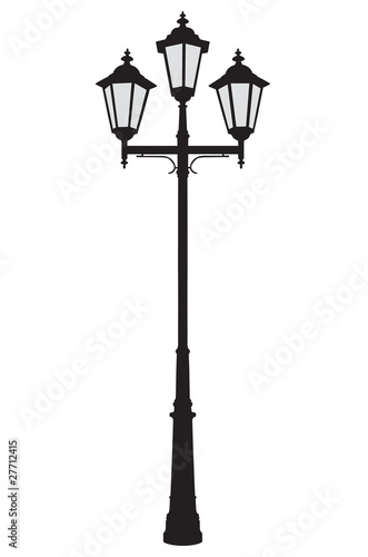 Vector illustration of an old-fashioned street lamppost photo