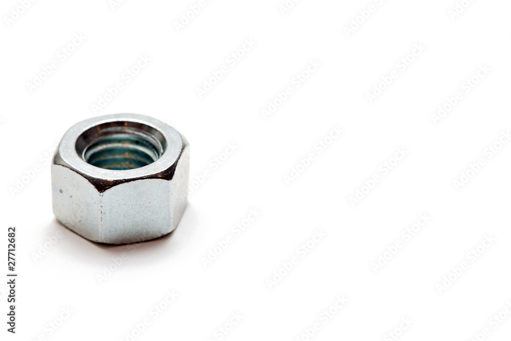 Iron nut isolated on white Iron nut isolated on white