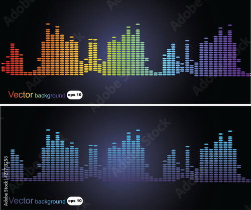 2 backgrounds with music frequency