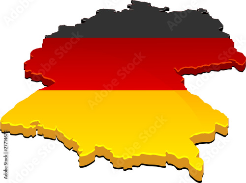 3D-Karte von Deutschland