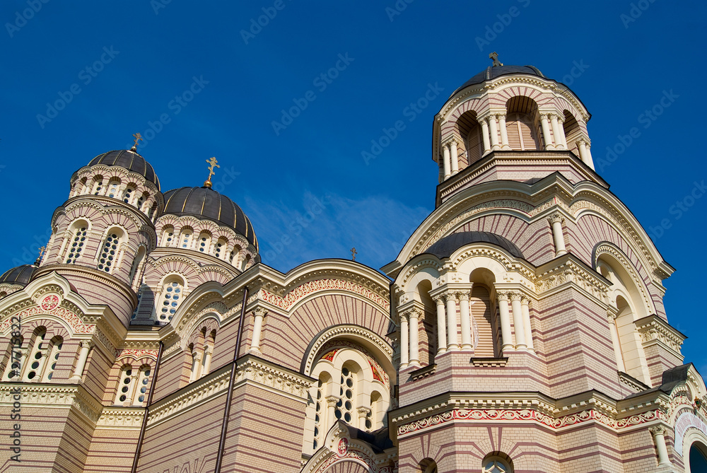 Orthodox church in Riga, Latvia,Nativity of Christ Cathedral