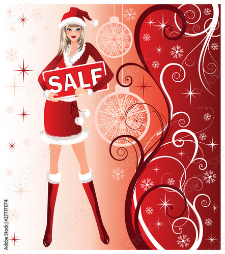 Christmas sale background, vector