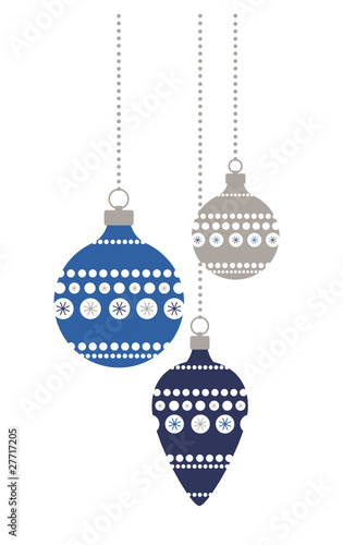 Weihnachtskugeln blau+silber