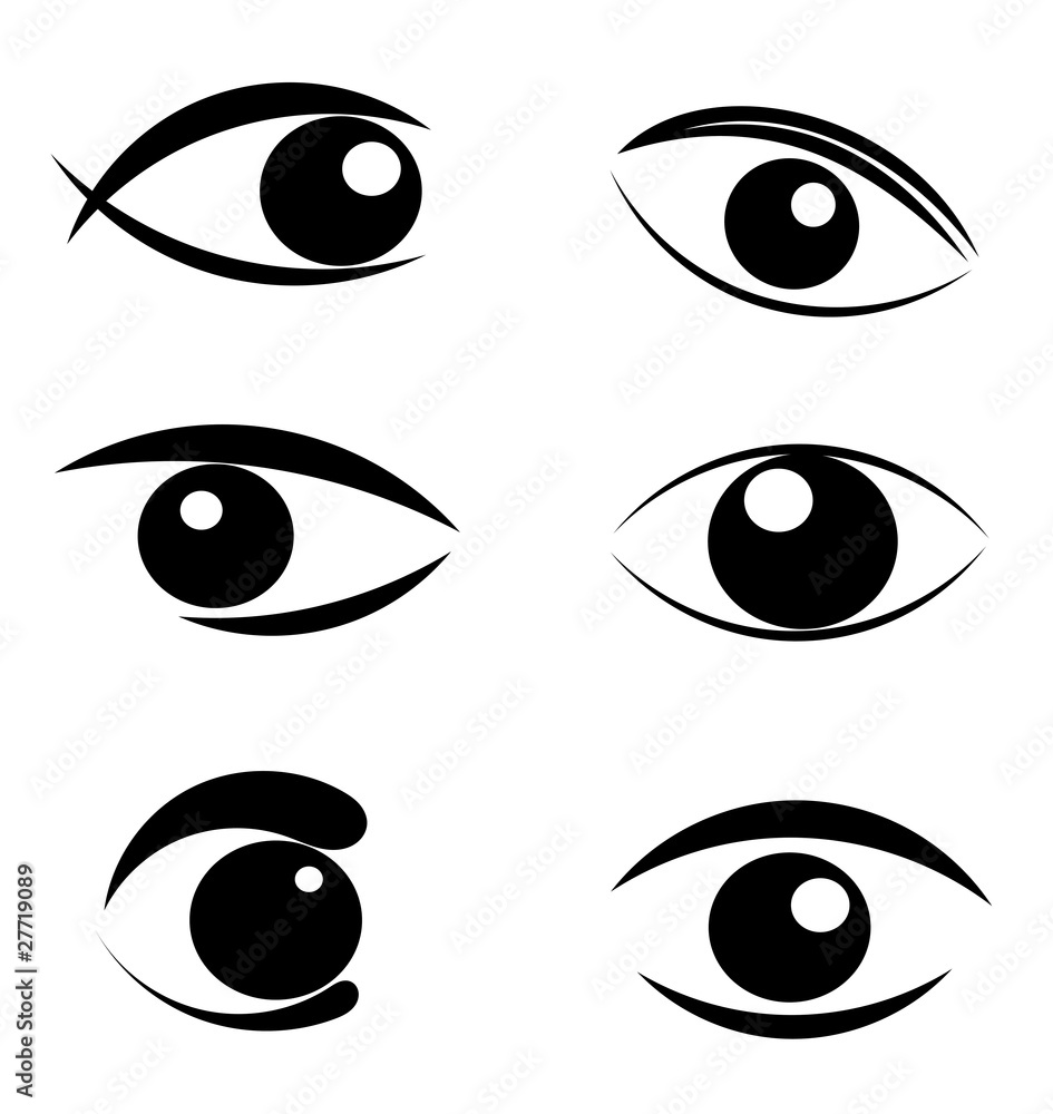 Set of eyes symbols Set of eyes symbols