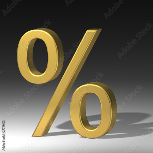 percent symbol with shadow