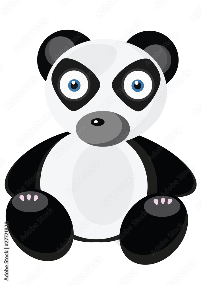 Little cute panda on white background Little cute panda on white background