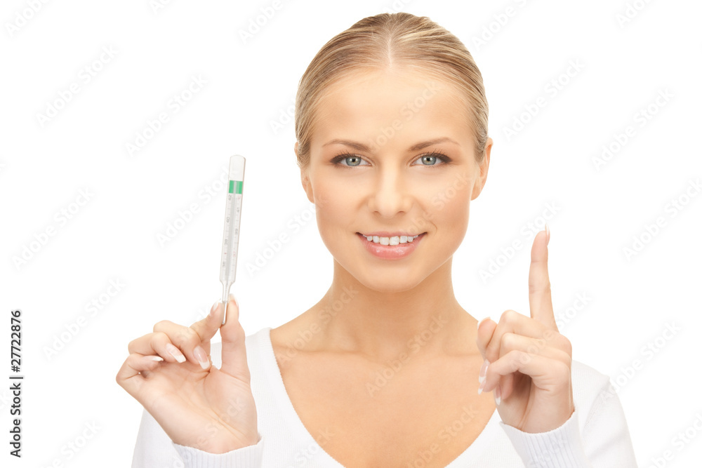 attractive female doctor with thermometer attractive female doctor with thermometer