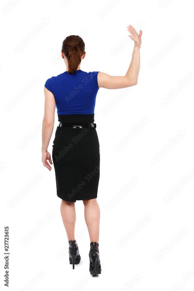 Fototapeta premium Businesswoman on white, full body