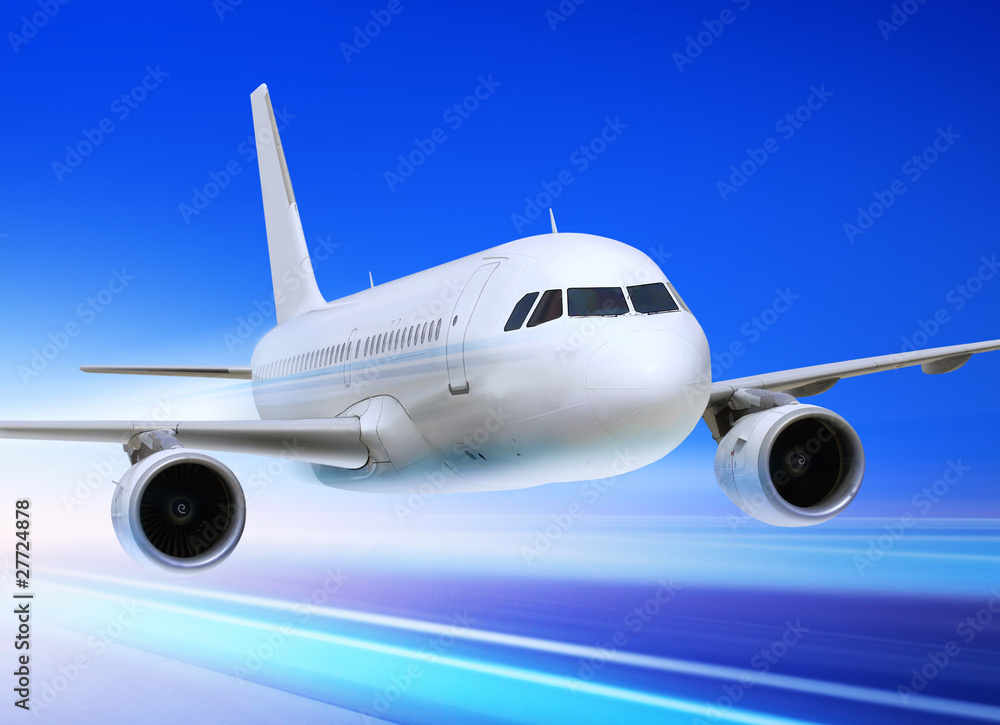 Fototapeta premium accelerated plane