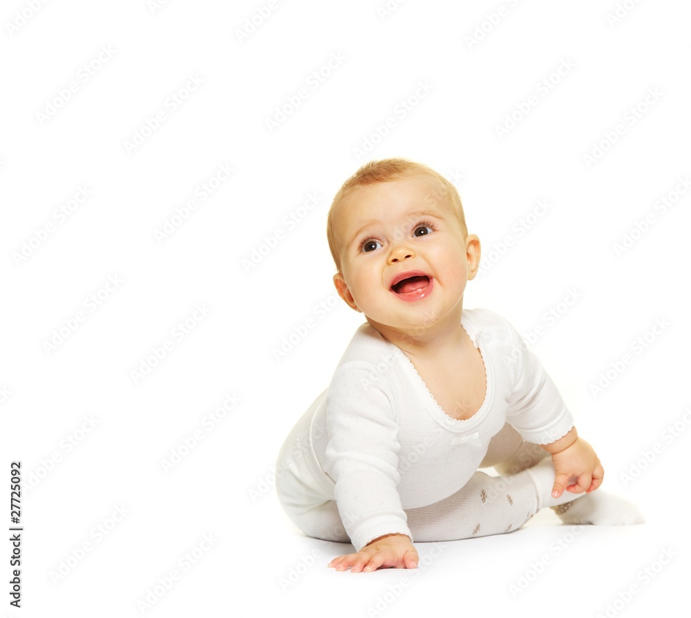 Adorable baby isolated on white Adorable baby isolated on white