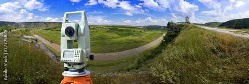 Theodolite measurement instrument outdoors photo