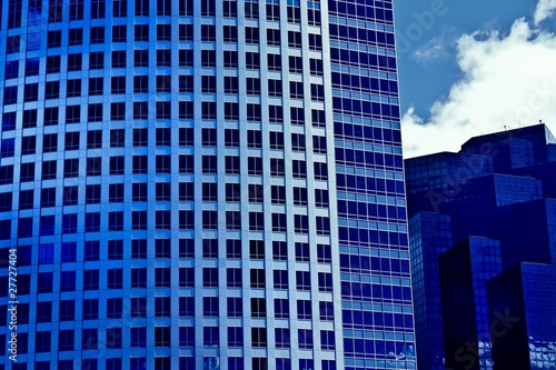 Blue modern buildings in todays world