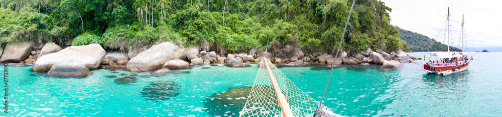 Naklejka premium Szkunery w Praia Azul