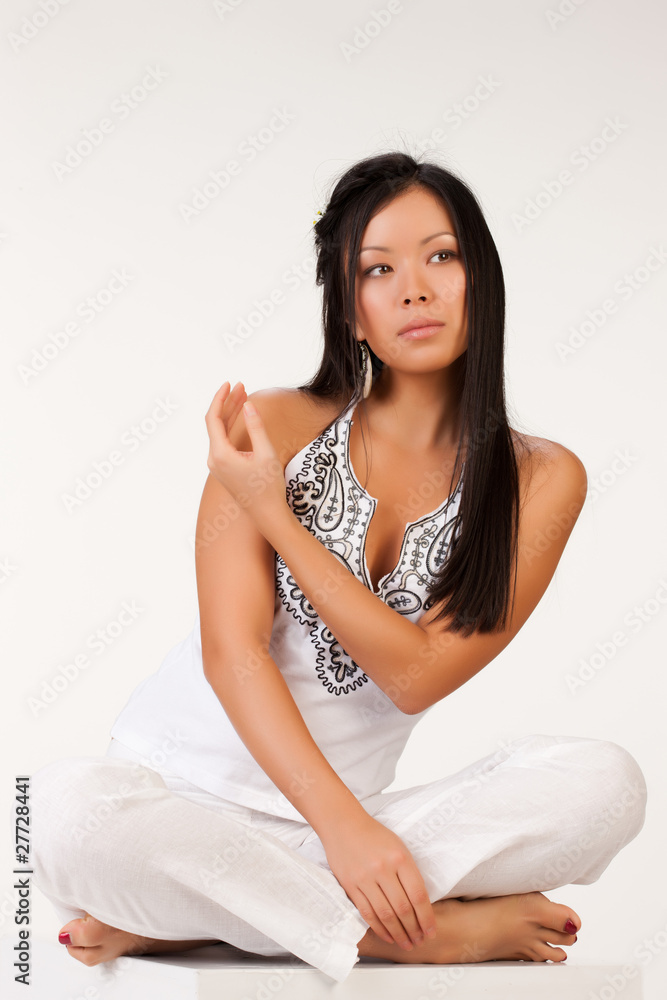 Young Brunette In A White Clothing Young Brunette In A White Clothing