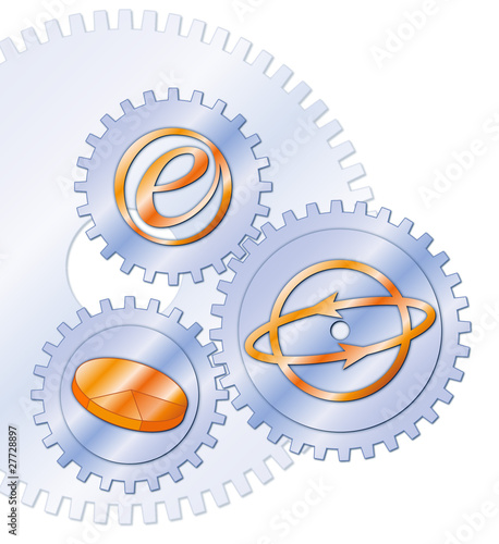 Zahnrad, cog, gearwheel, Konzept, Business, e-Commerce