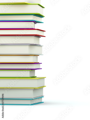 Colored books isolated on white