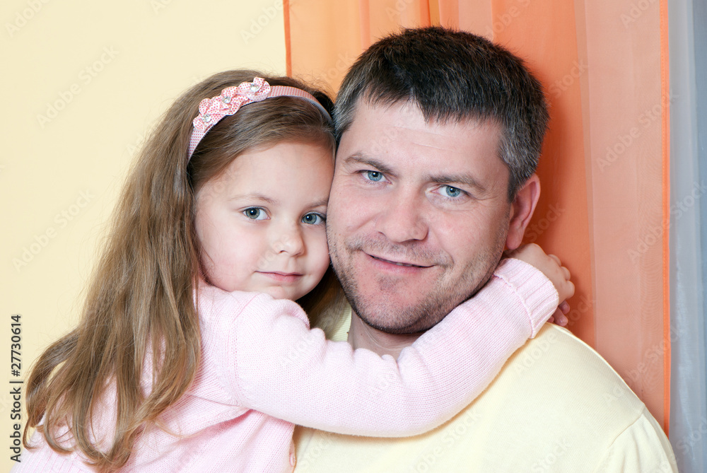 Fototapeta premium Father and daughter at home