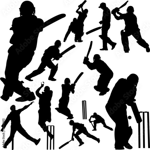 cricket players collection 2 - vector