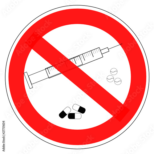 Panneau interdit aux drogues