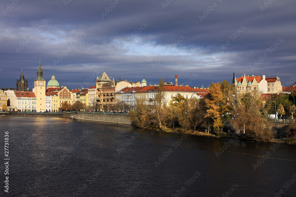 The View on the autumn Prague Old Town