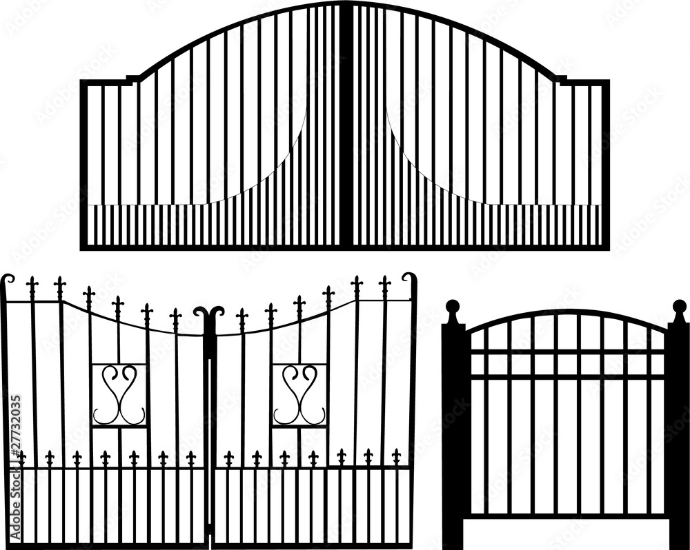 gate collection silhouette - vector Stock Vector | Adobe Stock