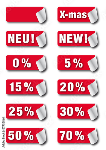 Rote Prozentebuttons