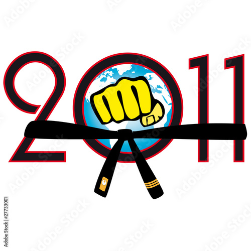 Martial arts in New Year 2011.Vector