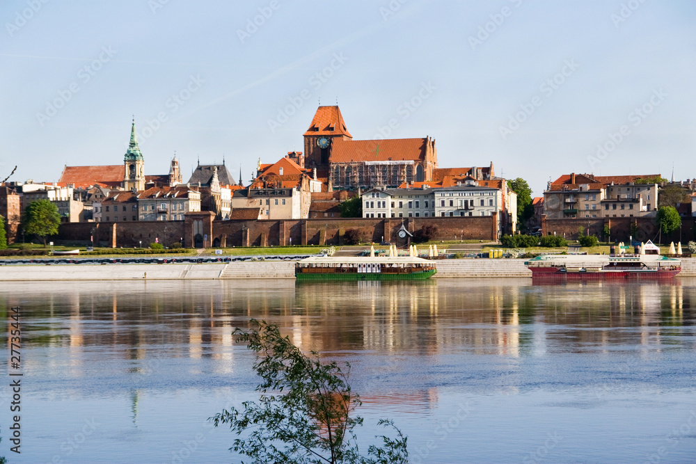 Panorama of Torun -Vistula river,Poland