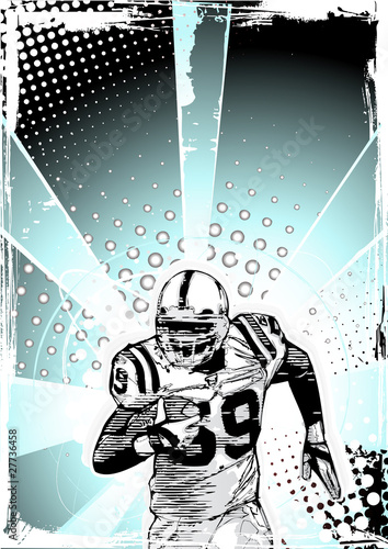 blue poster of american football