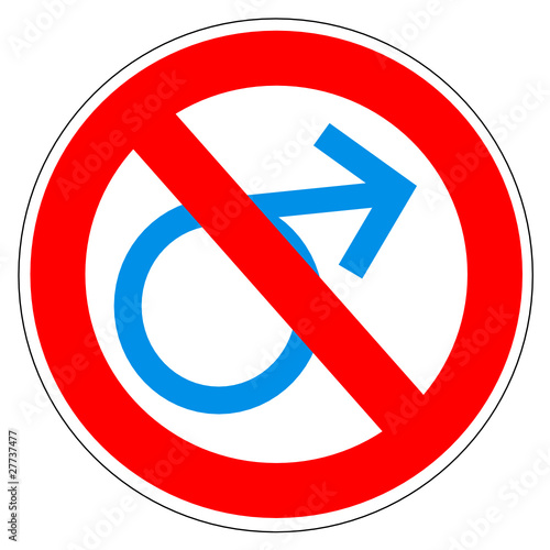 Panneau interdit aux hommes