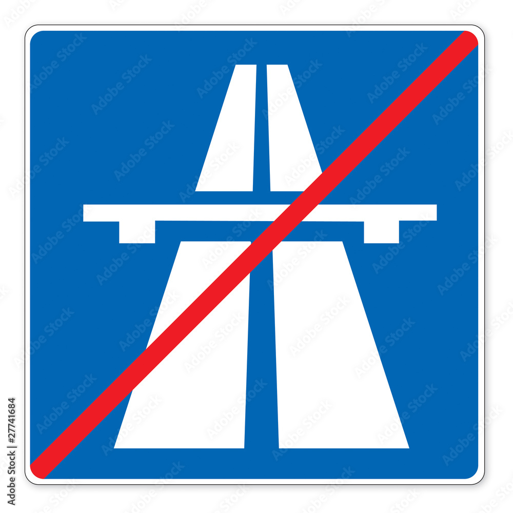 Schild Ende Der Autobahn