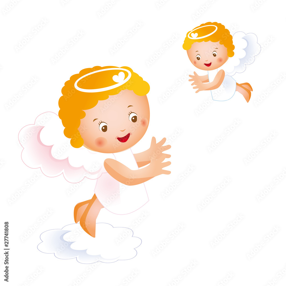 Two small happy angels Two small happy angels