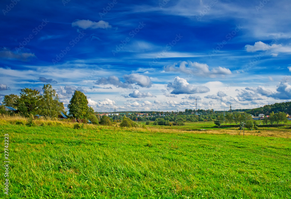 landscape field and sky