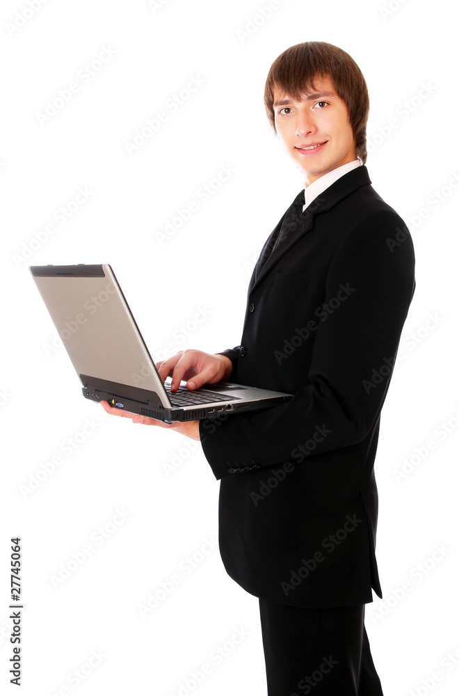 teenage businessman is working at notebook teenage businessman is working at notebook