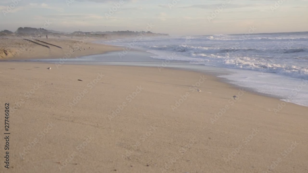 view on empty ocean beach in California view on empty ocean beach in California