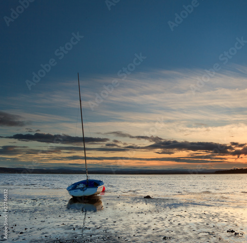 Slika na platnu Sunset at Findhorn bay