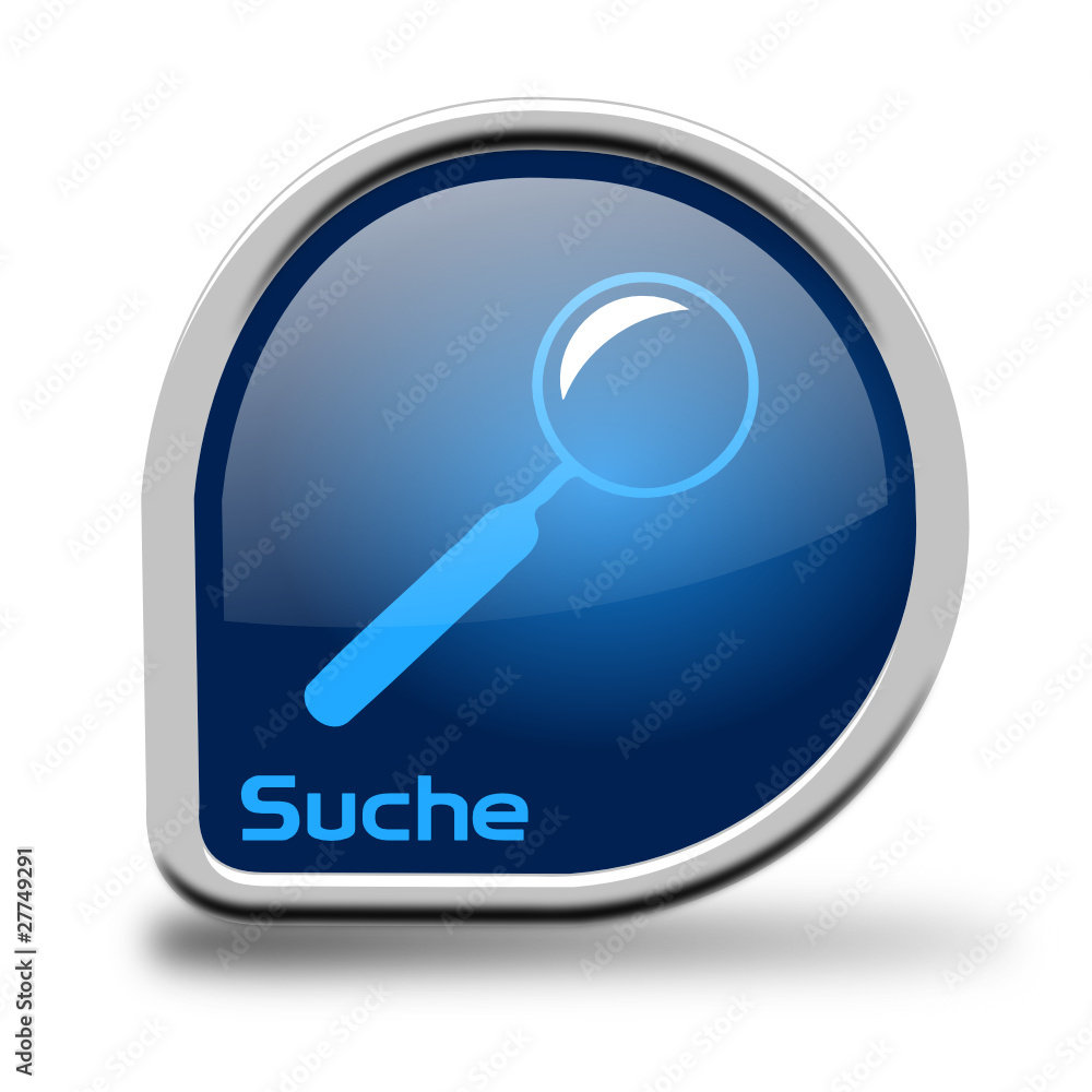 Button Suche blau Kreiseck
