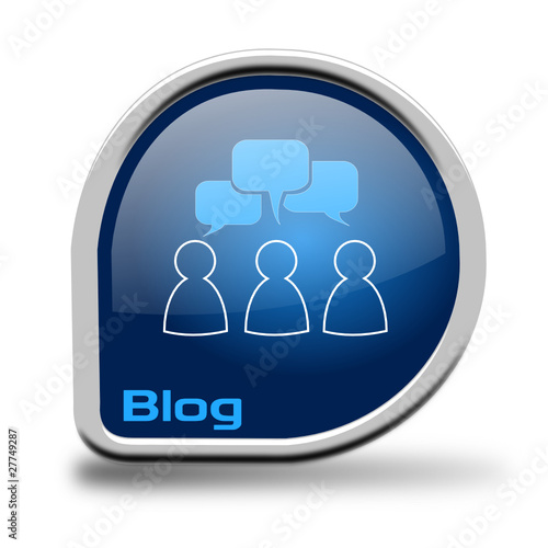 Button Blog blau Kreiseck