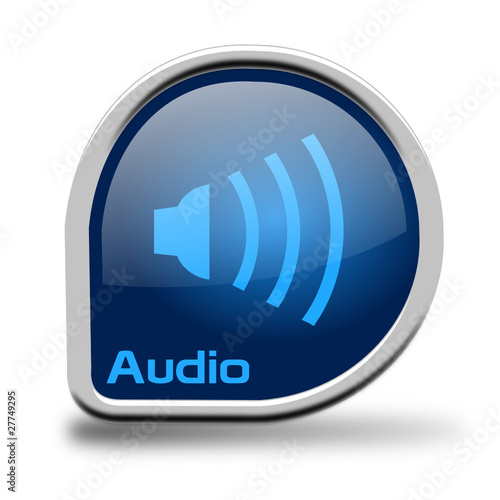 Button Audio blau Kreiseck