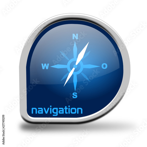 Button Navigation blau Kreiseck