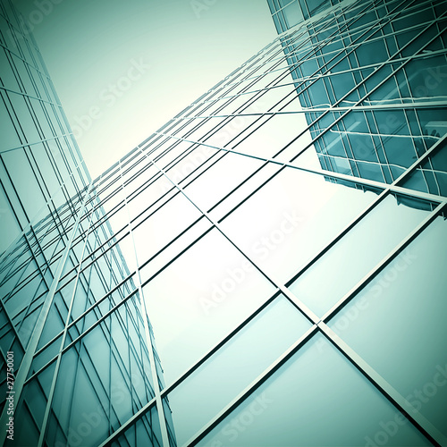 modern glass skyscraper perspective view
