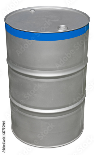 Oil barrel isolated on white. Clipping path included.