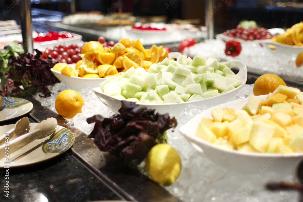 Bowls of fresh fruit.