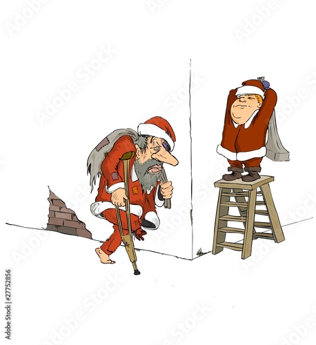 Santa Claus, cartoon, Christmas, old year