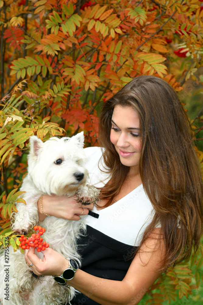 portrait of beautiful girl with her dog portrait of beautiful girl with her dog