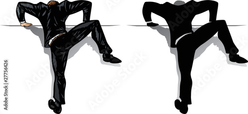 Climbing businessman