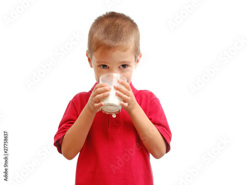 Child drinks milk