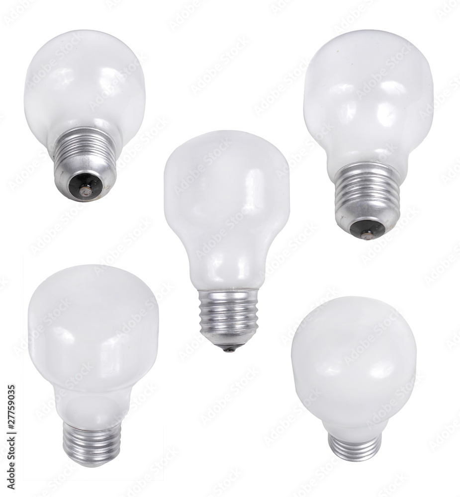 light bulb in five different angle of shoot light bulb in five different angle of shoot