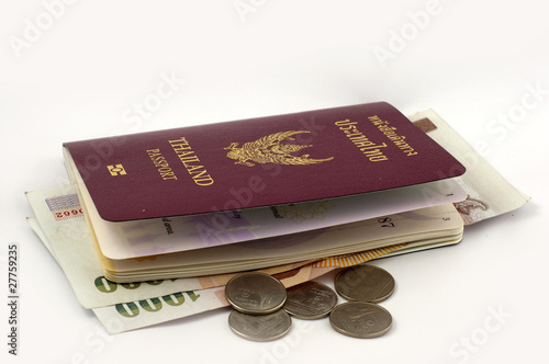thai passport and thai money