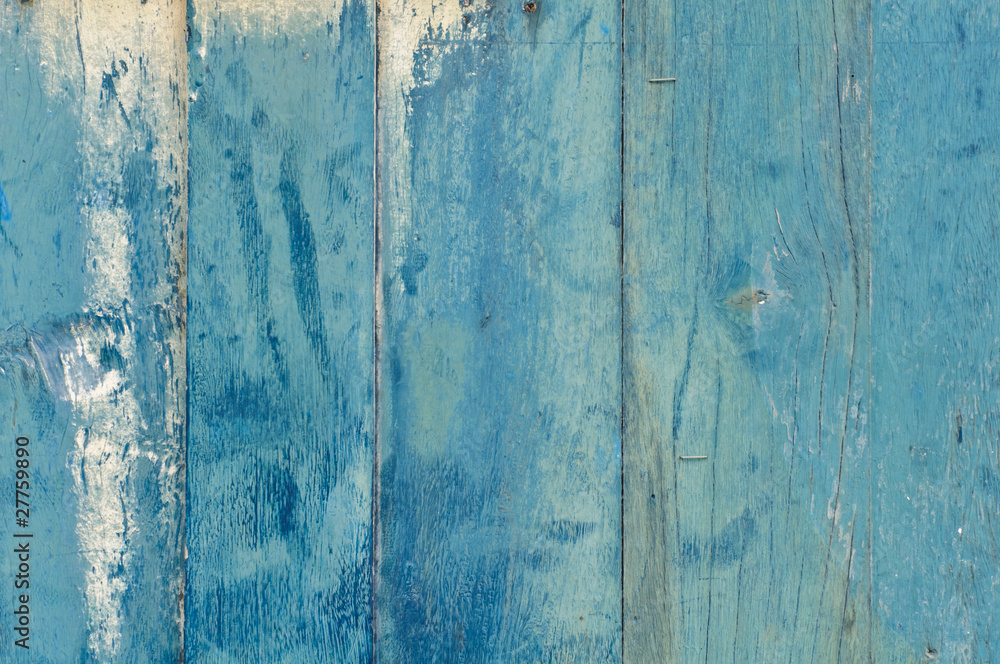 Blue painted wooden door
